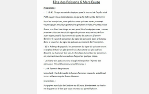 Programme de la fête des poissons du 6 mars 2024