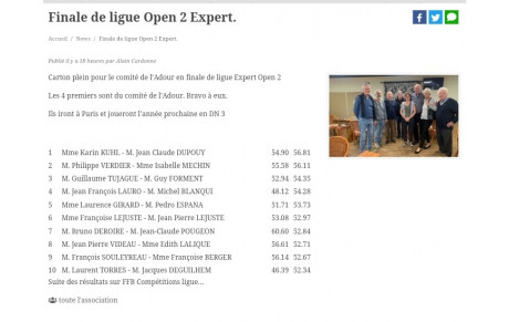 Finale de ligue open 2 expert 