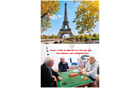 Finale à Paris ce week end 27 et 28 Avril