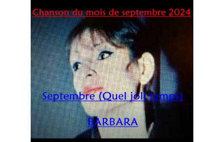Chanson du mois de Septembre 2024